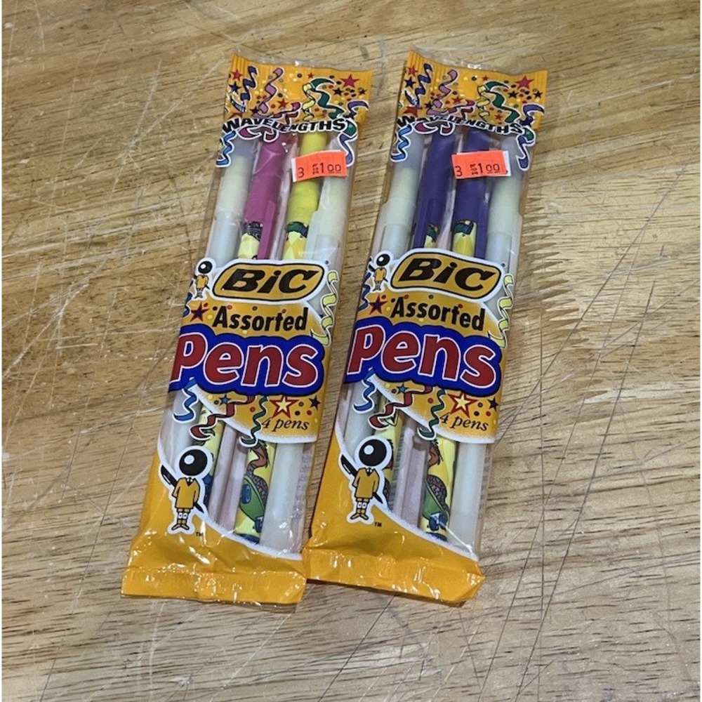 Vtg Bic Wavelengths Pens Glow In Dark Sports Skateboard Retro 1997 (2) 4‎ Packs